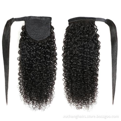 Unprocessed Natural Human Hair Ponytail Extension 100g Full Ponytail Wig Brazilian Hair Clip Ponytail 22inch Black Brown colors